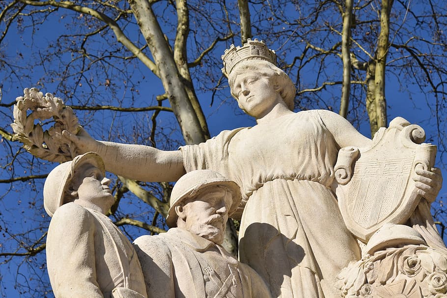 monument, statue stone, monument amboise, france indre river loire, heritage, indre-et-loire, blue sky, sculpture, statue, human representation