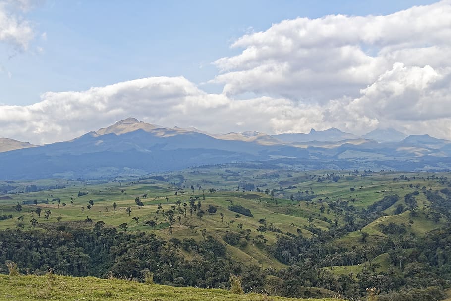 colômbia, província de cauca, montanhas, vulcão, viagens, paisagem, natureza, geologia, scenics - natureza, nuvem - céu