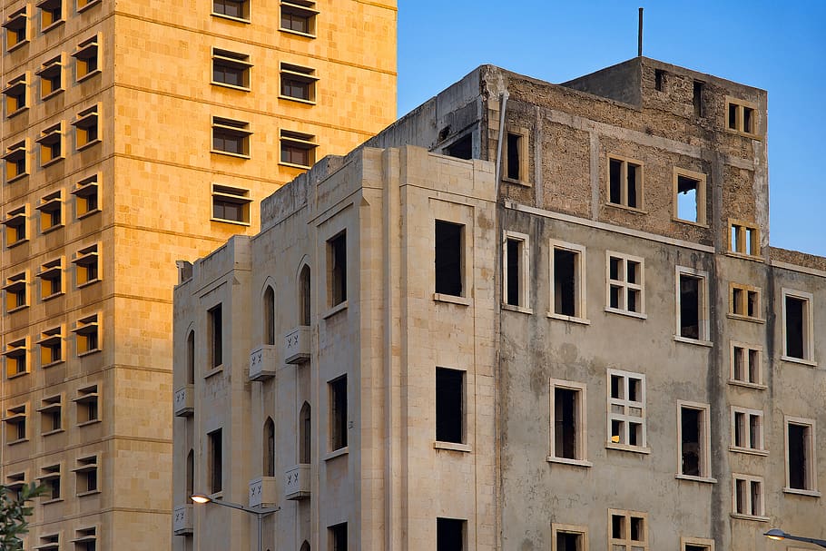 building, deserted, abandoned, old, architecture, grunge, urban, beirut, lebanon, building exterior