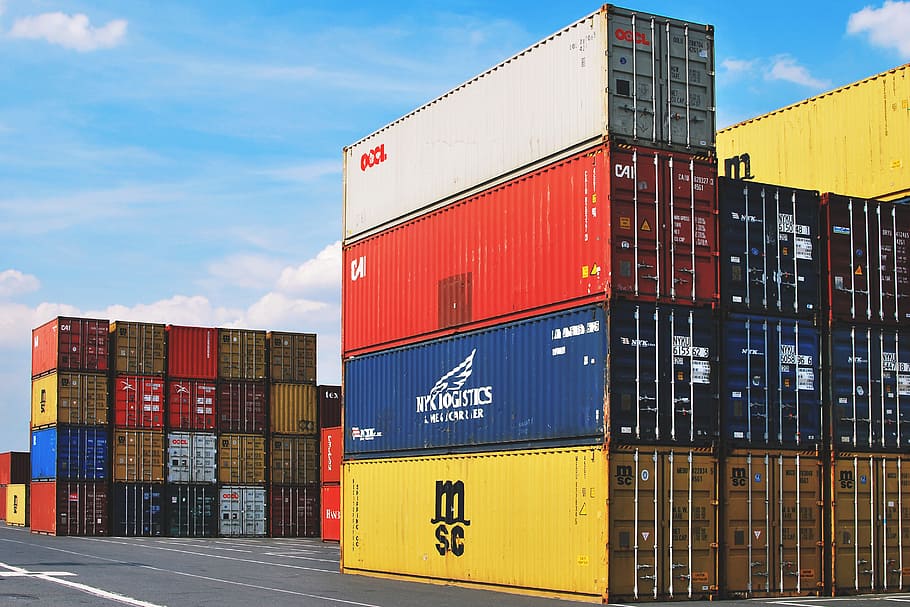 cargo containers, various, cargo, delivery, freight transportation, pier, cargo container, transportation, architecture, commercial dock