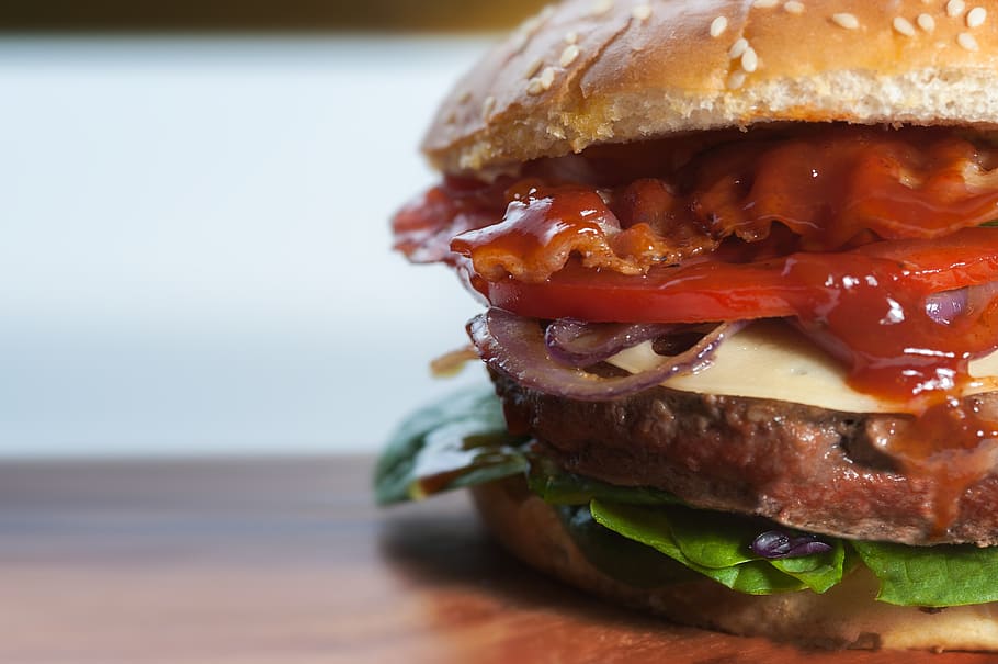burger, close-up, makanan cepat saji, makanan, hamburger, tidak sehat, sandwich, siap makan, makan tidak sehat, makanan dan minuman