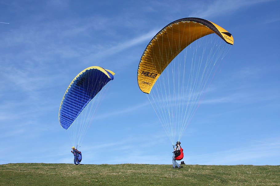 paragliding, paraglider, air sports device, people, sport, parachute, adventure, flying, extreme sports, sky