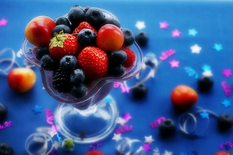 buah, stroberi, blueberry, makanan, beri, ceri, makanan mentah, makanan sehat, makan sehat, buah berry