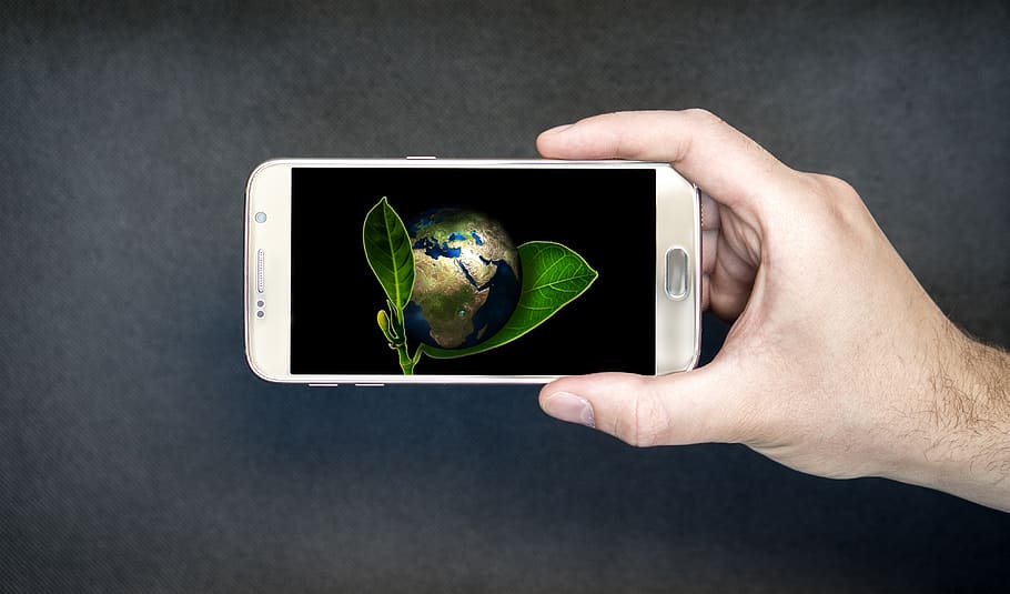 nature conservation, world, smartphone, green, globe, manipulation, art, protect, environmental protection, globalization