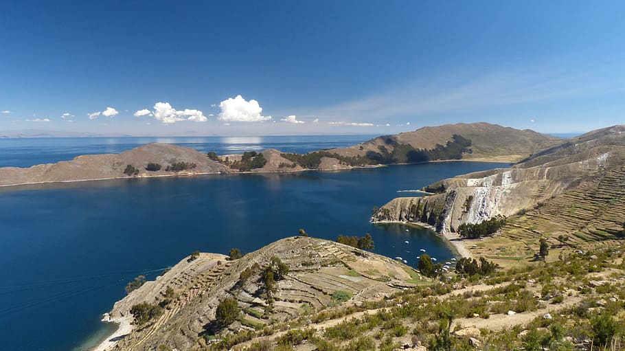 lake, titicaca, peru, bolivia, water, sky, scenics - nature, beauty in nature, tranquil scene, tranquility