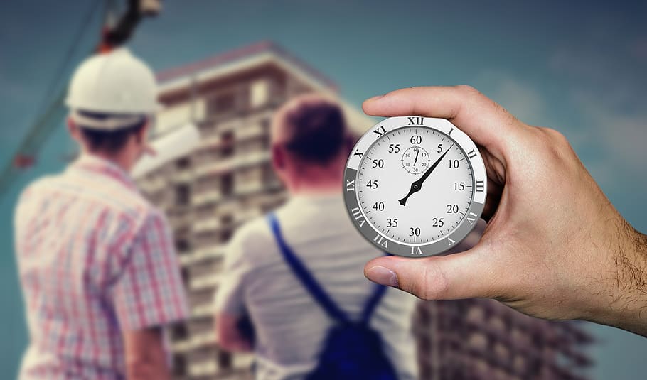 stopwatch, time, construction, schedule, site, architect, house, skyscraper, planning, working time