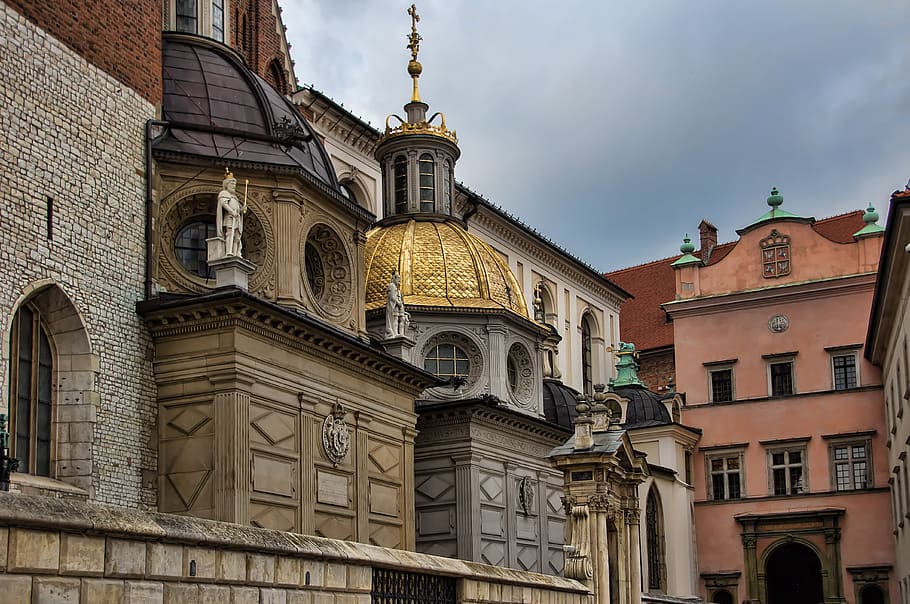 Wawel, Cracóvia, Polônia, monumento, história, exterior do edifício, estrutura construída, arquitetura, construção, vista de ângulo baixo
