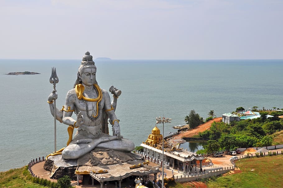 india, god, shiva, religion, sculpture, water, statue, art and craft, architecture, built structure