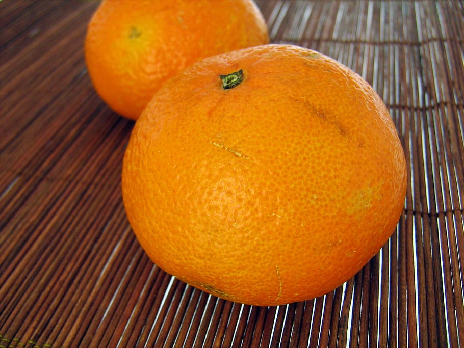 citrus, food, mandarin, tangerine, table, brown, mandarine, close-up, fruit, orange color