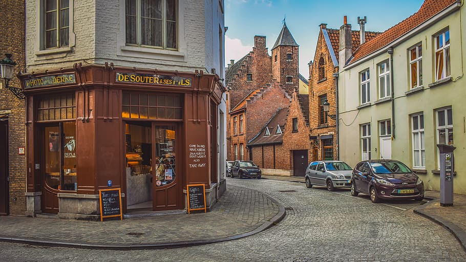 belgium, brugge, architecture, buildings, street, shop, city, old, historically, idyllic