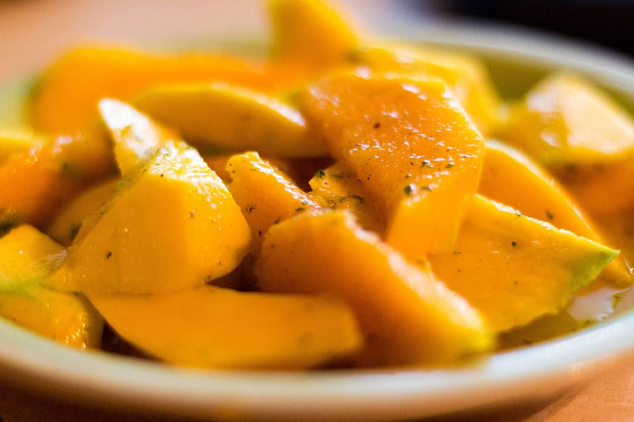 mango, chow, fruta, ensalada, saludable, fresco, vegetariano, vitaminas, delicioso, vegano