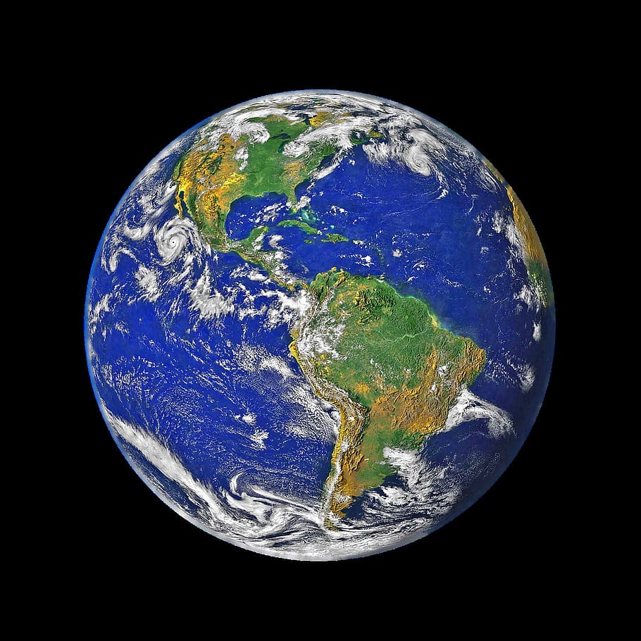 tierra, alto, altura, solar, planeta, naturaleza, lunar, espacio, planeta tierra, globo - objeto hecho por el hombre