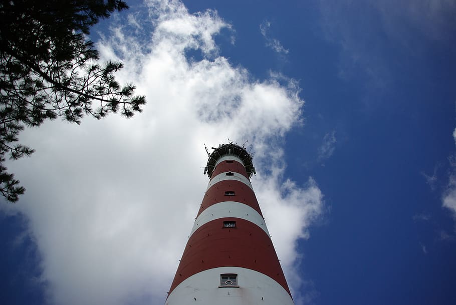 ameland, lighthouse, netherlands, summer, sky, low angle view, cloud - sky, building exterior, architecture, nature