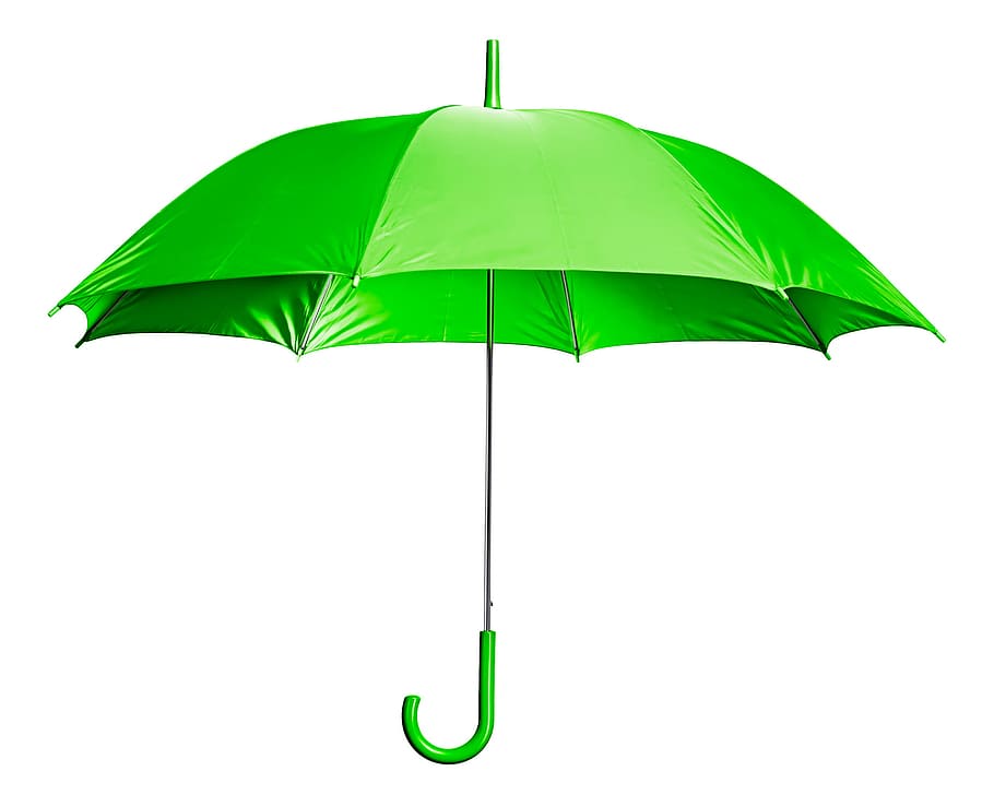 verde, guarda-chuva, acessório, ar, alegre, clássico, clima, cor, conceito, corte
