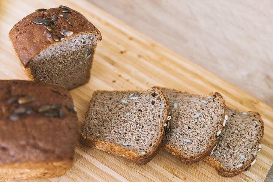 bread, wooden, cutting, board, food and drink, food, freshness, wellbeing, healthy eating, brown bread
