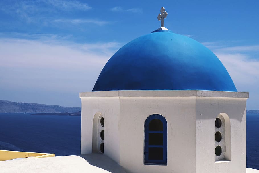 santorini, greece, architecture, greek, belief, religion, sky, water, spirituality, building exterior, place of worship