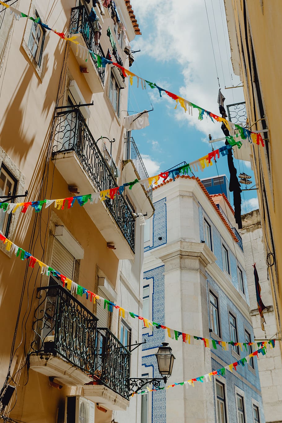 jalan-jalan, dihiasi, santo pesta pora, lisbon, portugal, bahagia, kota, Eropa, dekorasi, perjalanan