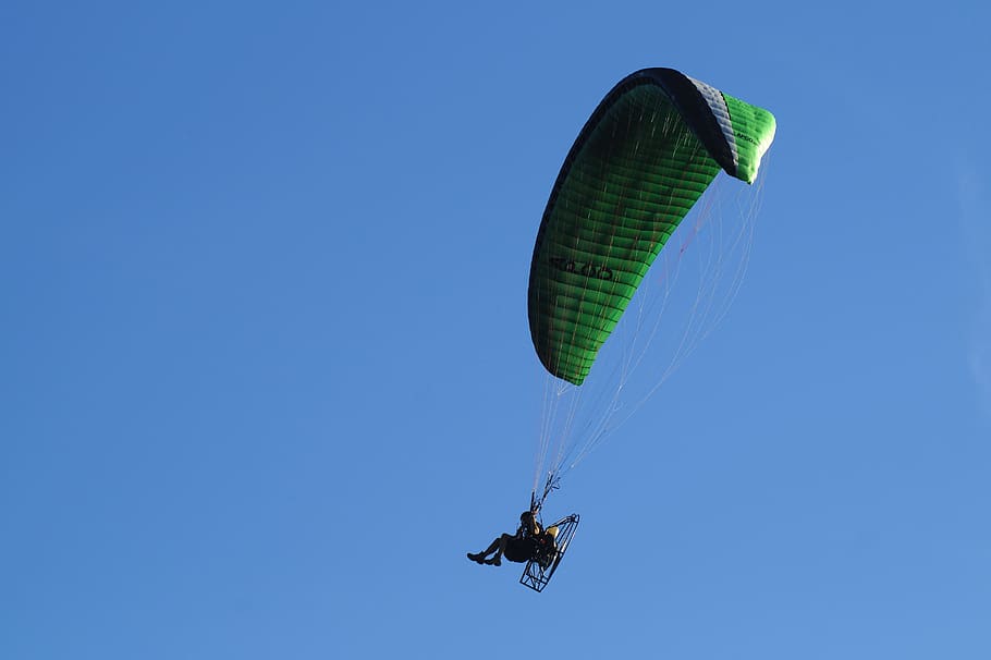 motor screen, air sports, paragliding, sport, flying, paraglider, sky, dom, summer, blue