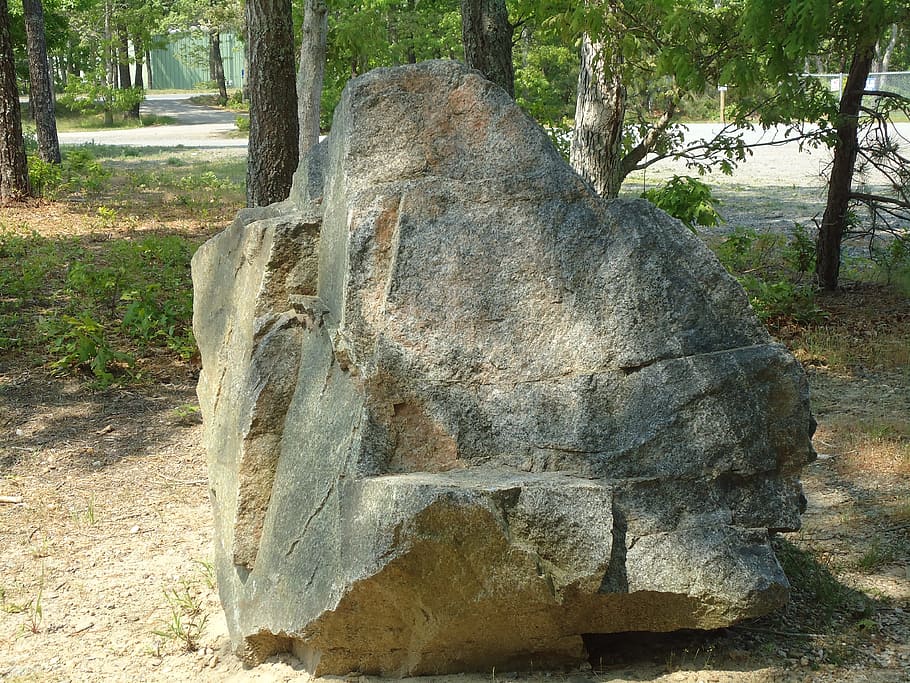 big, rock, boulder, stone, large, tree, solid, day, plant, nature