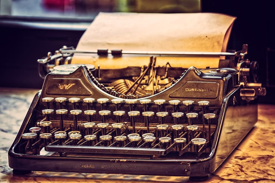 typewriter, tap, office, write, nostalgia, antique, mechanically, letters, machine, keys