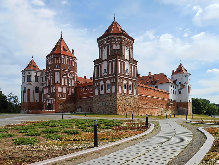 belarus, sky, building, castle, house, landmark, old, wall, architecture, minsk