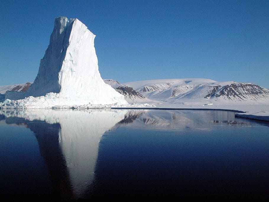 iceberg, gigante, natureza, paisagem, gelo, neve, congelado, lago, rio, temperatura fria