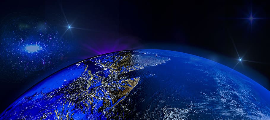 planet earth, 3d, render planet, world, space, night, nature, blue, planet - space, star - space