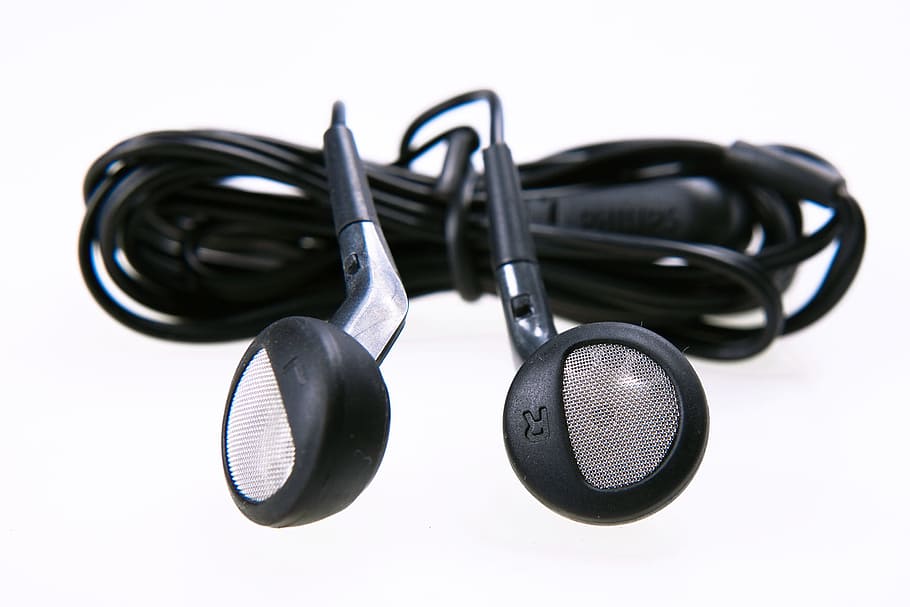listen, sound, headphone, accessory, stereo, music, portable, black color, equipment, cut out