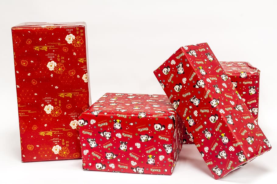 adorável, vermelho, presente, caixa, presente presente quadrado vermelho caixa de natal isolar feliz excitar como, quadrado, chrismas, isolar, feliz, excitar