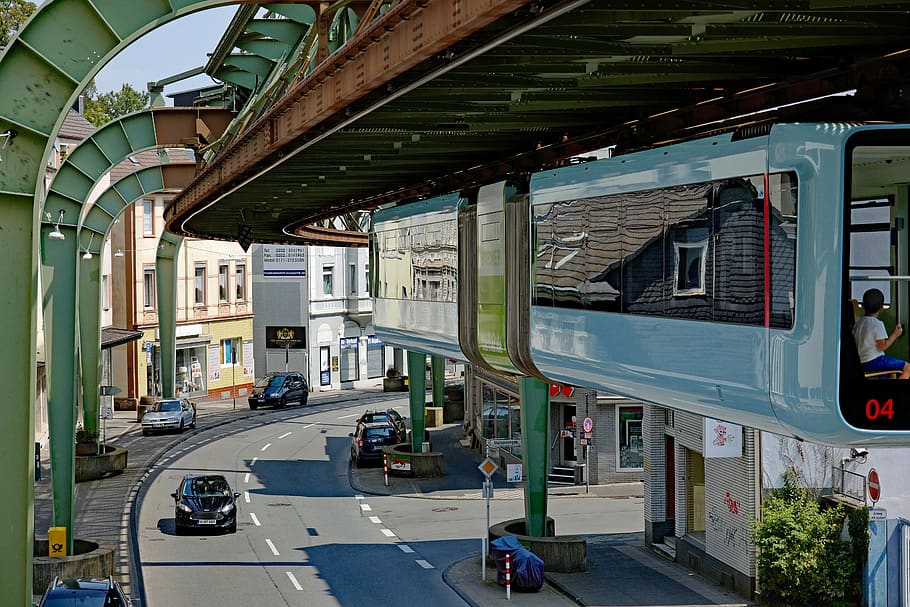 wuppertal, schwebebahn, viaduct, imperial road, architecture, transportation, built structure, city, motor vehicle, mode of transportation