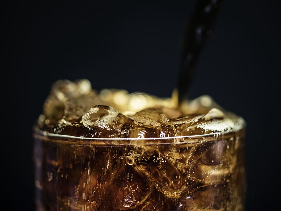 black background, bubble, caffeine, cola, cold, dehydration, drink, drinking, fizzy, freshness