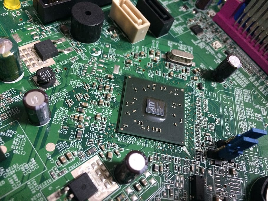 CPU, chip, semicondutor, condensador, componente, chipset, placa mãe, hardware, computador, placa de circuito