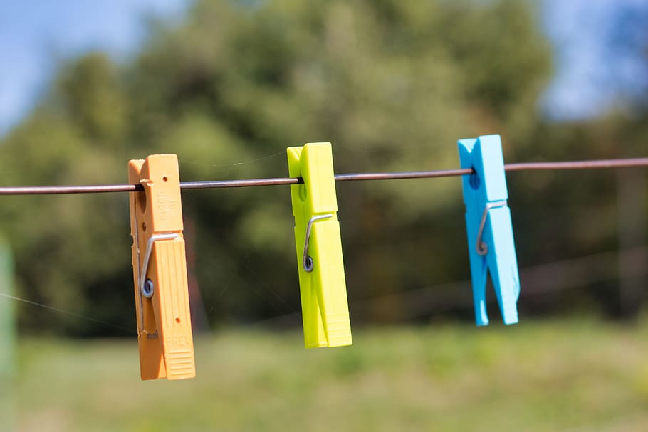 clothespins, hang, washing, colorful, clamp, rope, laundry, color, clothespin, clothes