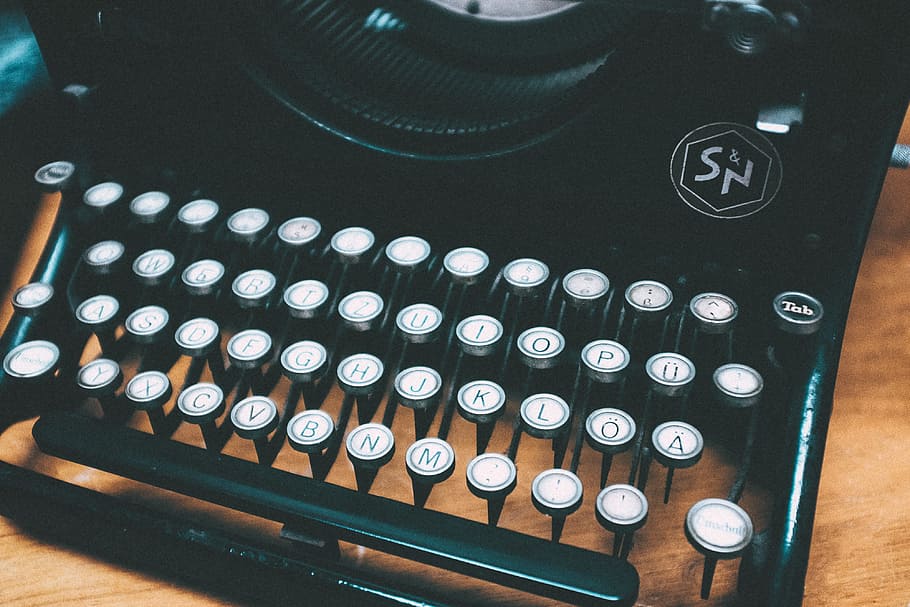máquina de escribir antigua, antiguo, blog, negocios, comunicación, polvo, polvoriento, educación, equipo, europeo