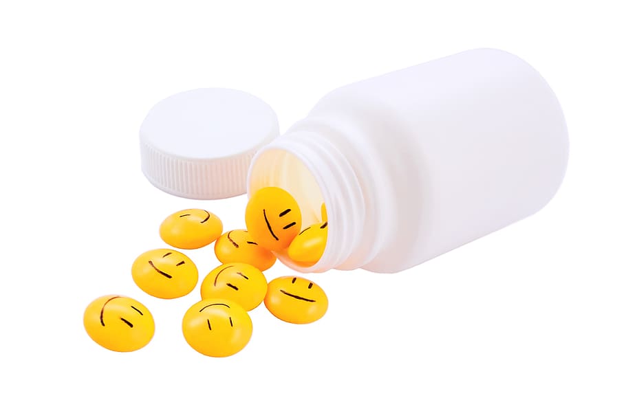 tabletas, farmacia, medicina, sonrisa, emoji, vitaminas, alegre, salud, tratamiento, droga