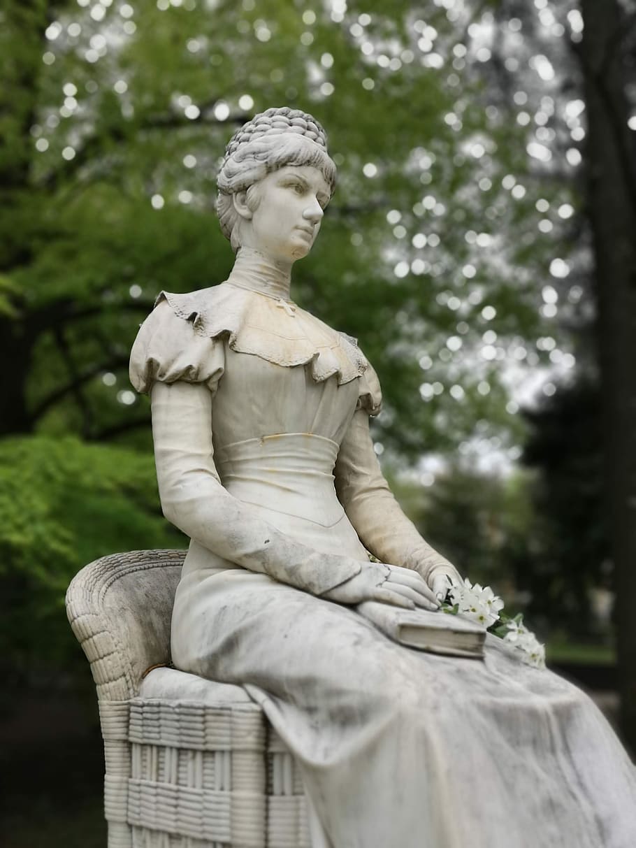 statue, elizabeth, sculpture, art, marble, merano, tourism, queen, real, outdoors