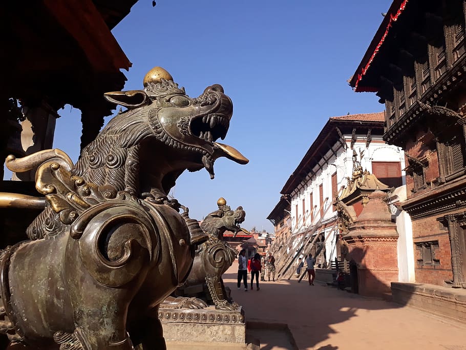 bhaktapur durbar square, plaza, depan, kerajaan, istana, tua, kerajaan., situs warisan dunia UNESCO, situs., bhaktapur