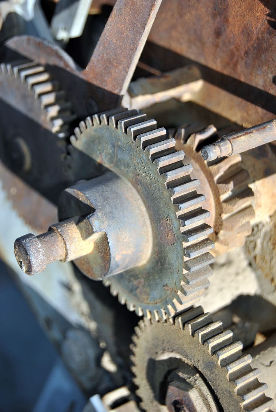 rust, gears, past, metal, weathered, gear, machinery, equipment, machine part, industry