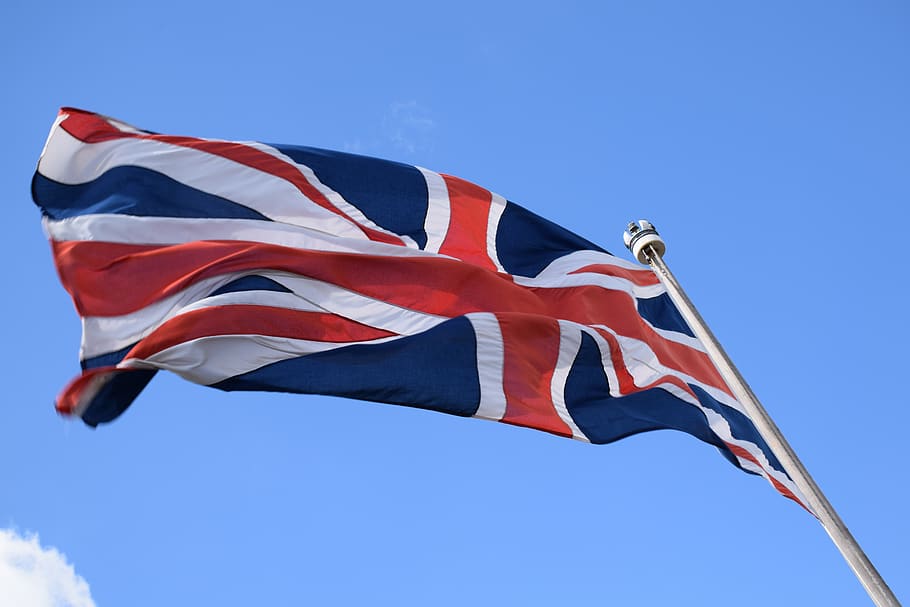 flag, flagg of, vereinigte-königreichs, uk, england, great britain, english, leng, red, blue
