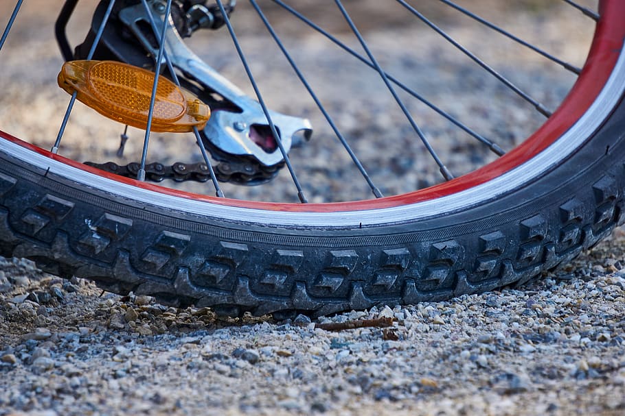neumáticos de bicicleta, perfil, maduro, bicicleta, llanta, bicicleta de montaña, neumáticos, primer plano, macro, radios
