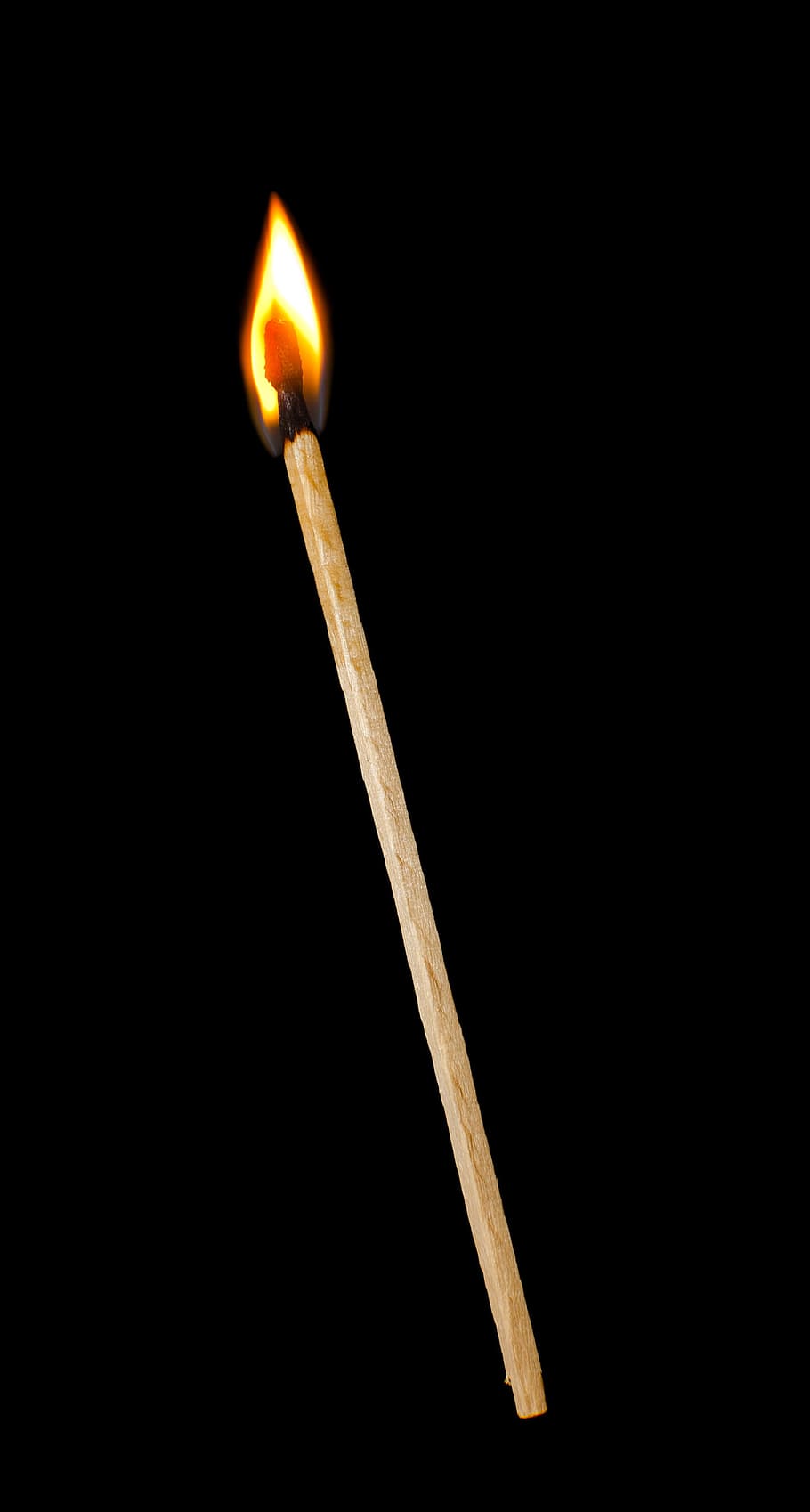 black, isolated, match, fire, stick, flame, burning, matchstick, indoors, fire - natural phenomenon