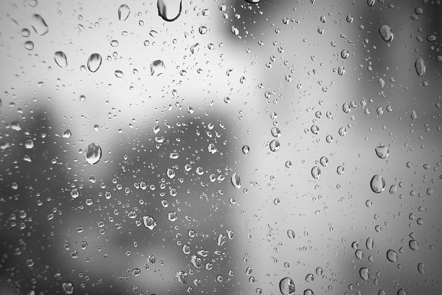 raindrop, disc, rain, drop of water, wet, window, beaded, moisture, weather, background