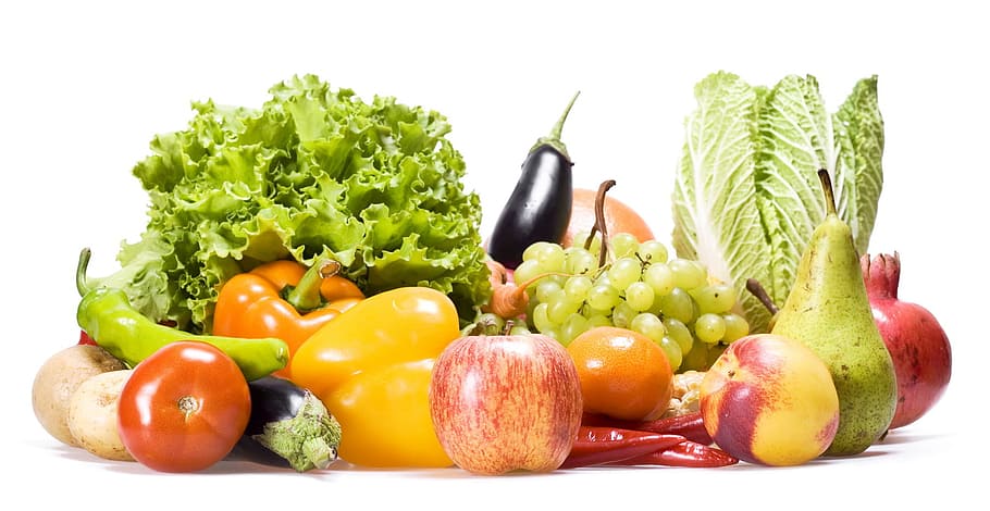 fruit, vegetables, healthy, market, isolated, heap, grapefruit, vegetarian, meal, lemon