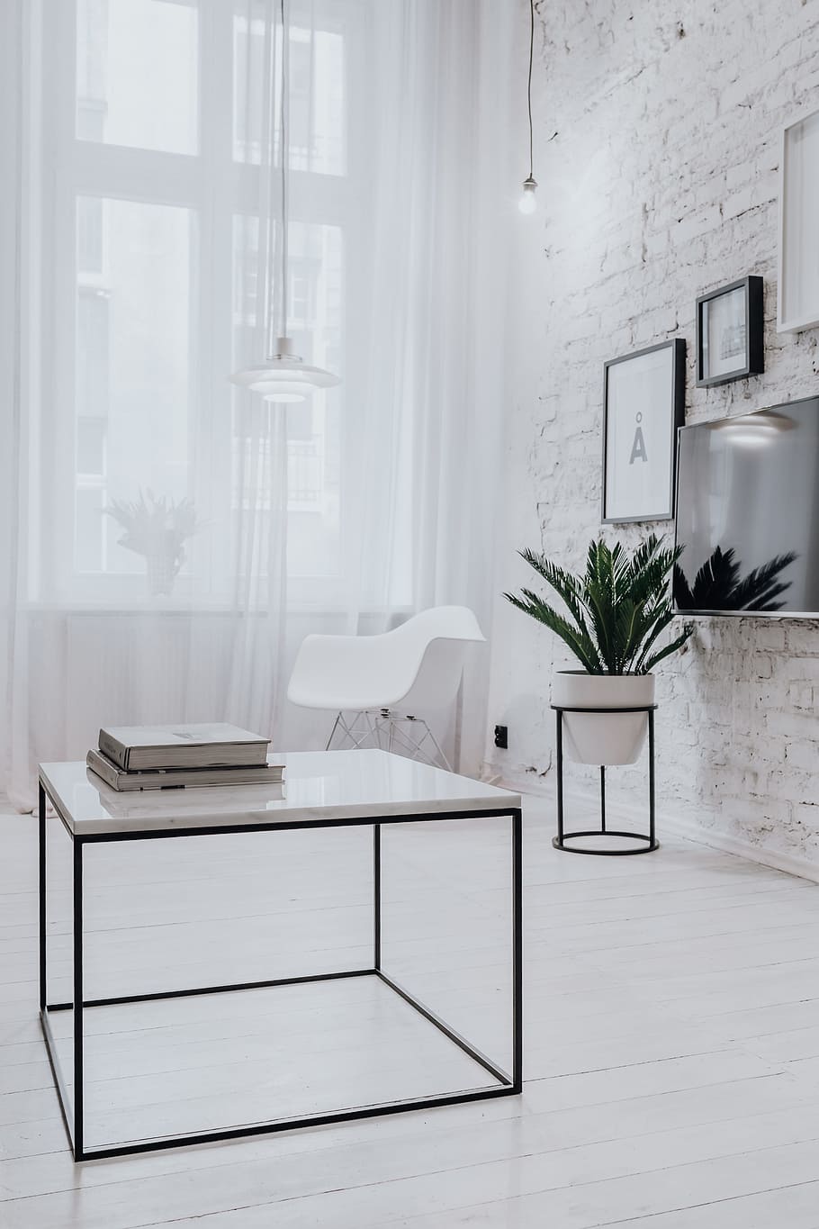Living, sala, scandi, interior, diseño, 'mesa de mármol común, minimalista, mesa de café, blanco, moderno