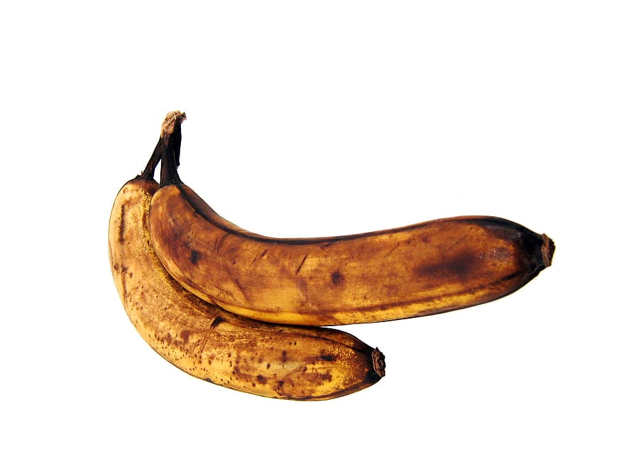 mau, banana, preto, marrom, cor, conceito, comida, fruto, comestível, isolado