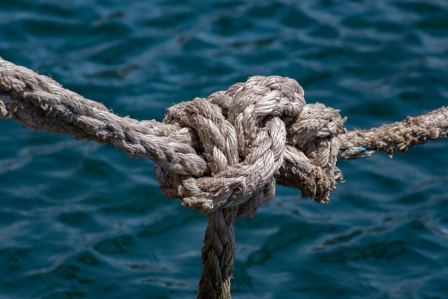 rope, mooring, knot, cord, sea, boat, nautical, marine, maritime, port