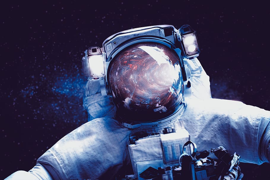 astronomía, viaje, hombre, nave espacial, próxima, hombres, personas reales, una persona, tecnología, tiro en la cabeza