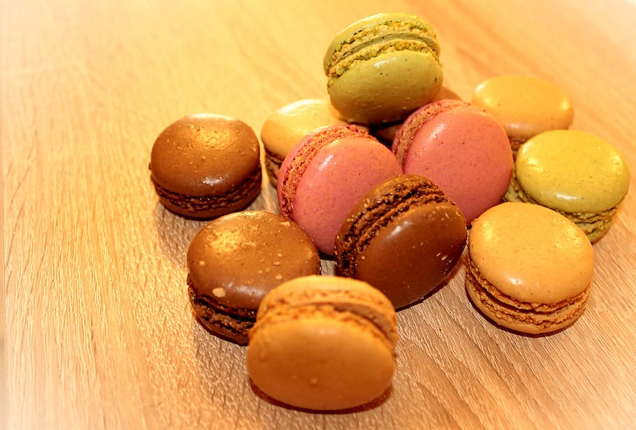 heap, french, macaroons, -, sweets, cookies, assorted, sugar, sugary, fat