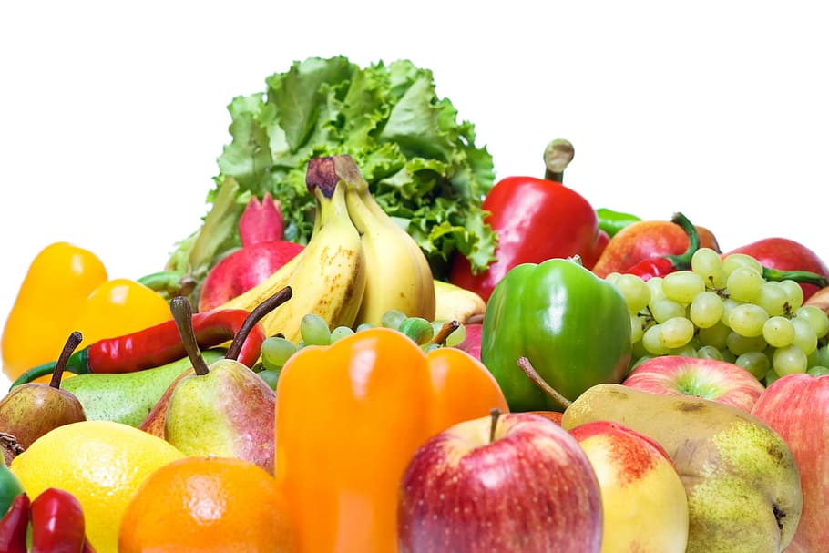 buah, sayuran, sehat, pasar, terisolasi, timbunan, grapefruit, vegetarian, makanan, alami