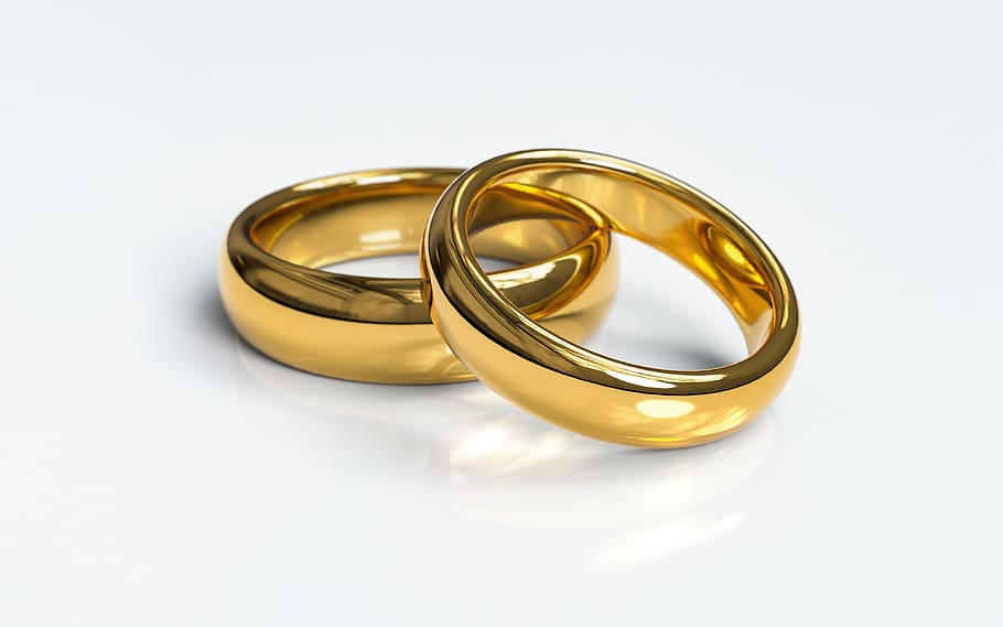 обручальные кольца, Свадьба, кольца, помолвка, брак, ювелирные изделия, золото, жениться, золотой, блеск